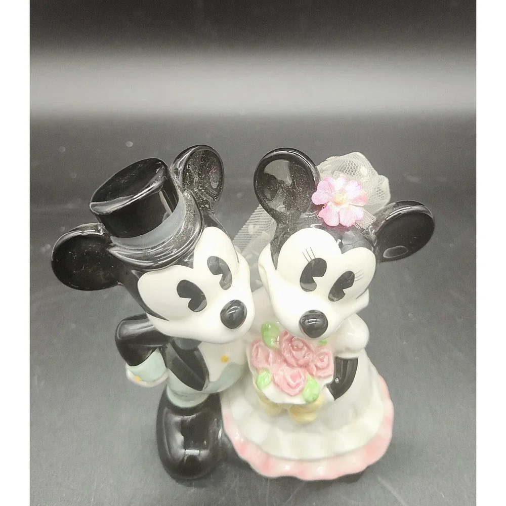 Vintage Mickey & Minnie Mouse Disney Disneyland Wedding Figurine CAKE TOPPER